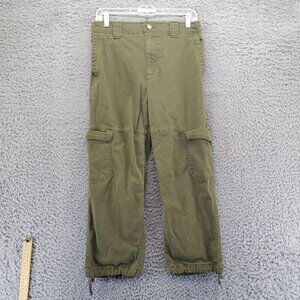Old Navy Pants Womens Medium Petite Olive Cargo Adjustable Hem Pockets Casual